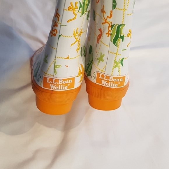 L.L. Bean Water boots Wellies fish design puddle rain boots - Picture 5 of 7
